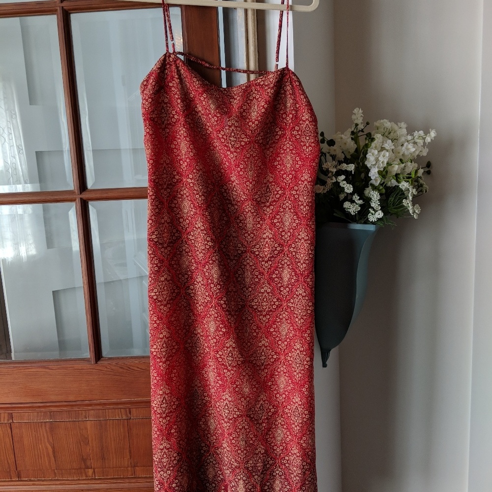 Boho Maxi Dress in warm colors.
